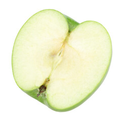 half green apple isolated, transparent PNG, collection, PNG format, full depth of field