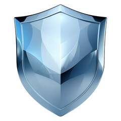 3d illustration of a blue shield on a transparent background