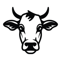 Cow Flat Icon Isolated On White Background