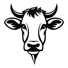 Cow Flat Icon Isolated On White Background