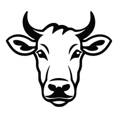 Cow Flat Icon Isolated On White Background