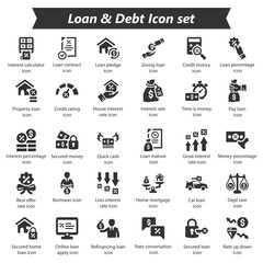 Loan Debt Icon Set