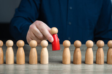 The man assigns a worker to an open position. Installing a subservient leader, easily influenced, and serves the interests of others. Inclusion of an incompetent employee in the team.