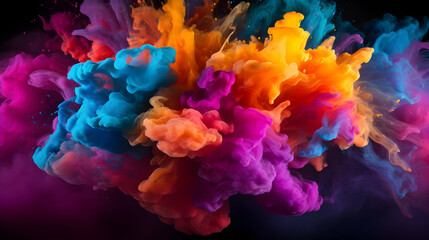 Fototapeta na wymiar Coloured splashes background,Generated Ai