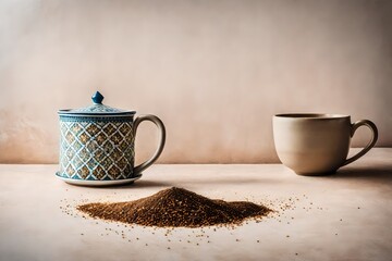 moroccan tea in a mosaic background