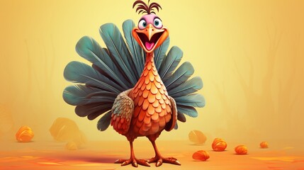 funny cartoon style. Happy bird