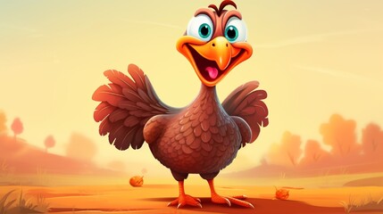 funny cartoon style. Happy bird