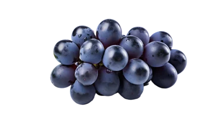 Foto op Canvas Purple fresh grape isolated in white transparent background. © Yacine
