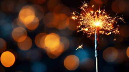 Fototapeta premium Sparklers On Black Background , Background HD, Illustrations