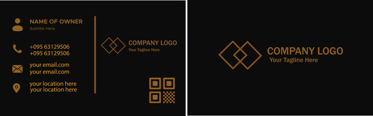 Golden and black business card 