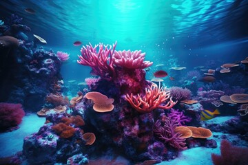 Underwater world with corals