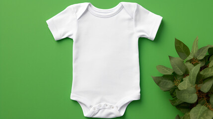 White cotton baby short sleeve bodysuit