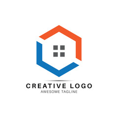 polygon shape home logo icon