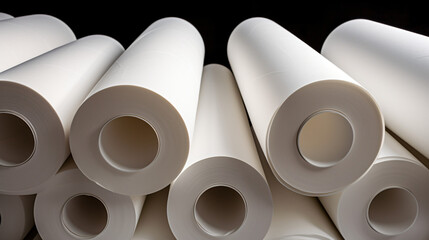 White paper rolls