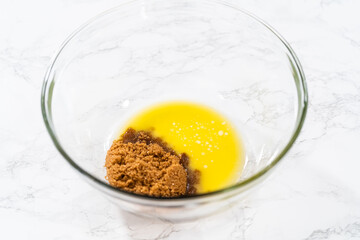 Lemon poppy seed muffins garnished with almond slivers