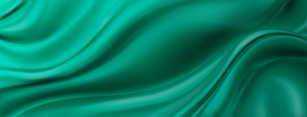 Abstract background with wavy surface in green colors