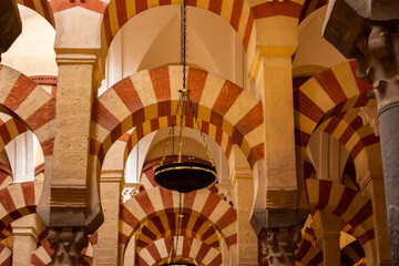 Cordoba, Spain, September 13, 2021: Interior view of the Mosque-Cathedral Monumental Site of...