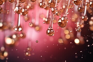 Abstract Pink Champagne bubbles background.