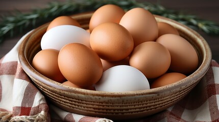 Woman Putting Eggs Close Basket , Background HD, Illustrations
