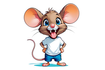 A Cartoonish Mouse in a Playful Pose (PNG 10800x7200)