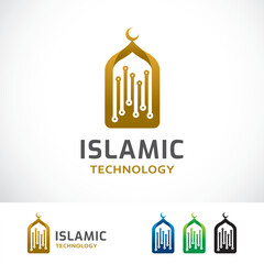 Islamic Technology Logo Design Template
