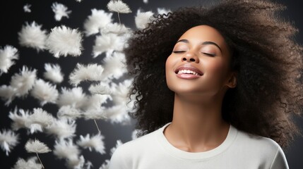 Young Woman Blowing Party Popper , Background HD, Illustrations