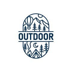 Outdoor Line Logo Design Template
