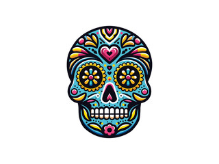 ornate dia de los Muertos skull day of the dead sugar skull calavera vector illustration