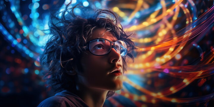 Genius mind in action. Intelligence abstract. new inspiration.