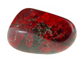 red gemstone gem on a white background