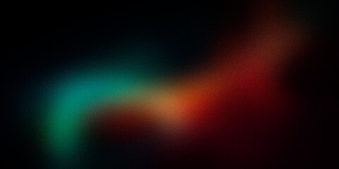 Turquoise orange red yellow wide pattern. Unique blurred rainbow grainy background. Multicolored website banner, desktop, template, gradient. For holidays, Christmas, New Year, Valentine, Halloween
