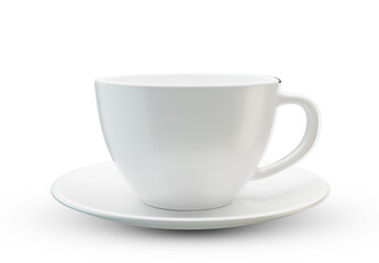 Blank white mug on transparent fit for drink concept.