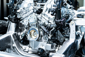 close-up of car engine