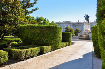 Plaza de Oriente square in Madrid, Spain