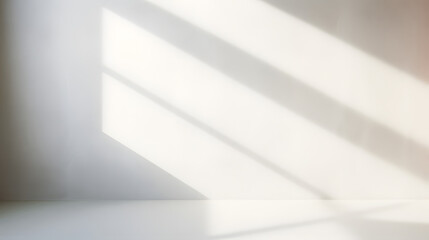 Blurred overlay effect for photo and mockups. Wall texture with organic drop diagonal shadow and rays of light on a white wall. shadows for natural light effects. generative ai.
