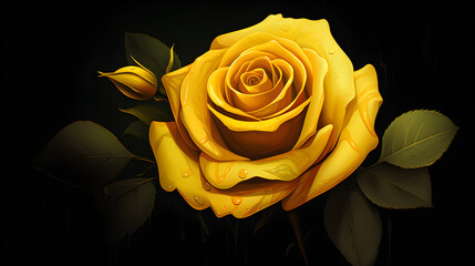 Yellow Rose Flower vector design