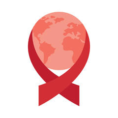 aids day ribbon illustration rounding the world