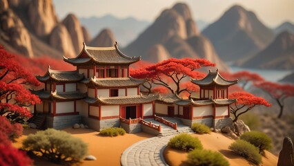 Chinese classical style miniature landscape