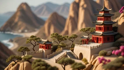 Fototapete Rund Chinese classical style miniature landscape © birdmanphoto