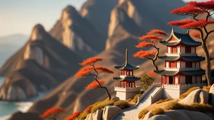 Foto op Canvas Chinese classical style miniature landscape © birdmanphoto