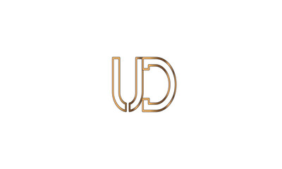 UD, DU, U, D Abstract Letters Logo Monogram	