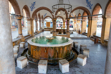 Turkey - Fountain with fountain used by Muslims for ablution in Kastmonu province. Çeşme with pool