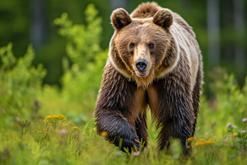Naklejka na ściany i meble Brown bear Ursus arctos close up