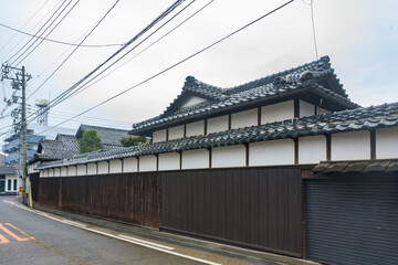 Old Japanese style buildings in Yonago City, Tottori Prefecture, Japan.
