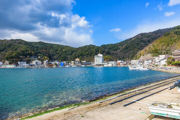 Fototapeta na wymiar SHIMANE, JAPAN - FEB 20, 2023: View of the Mihonoseki Port in Shimane Prefecture, Japan.