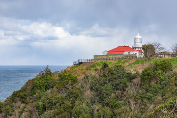 Fototapeta na wymiar Mihonoseki Lighthouse, an Important Cultural Property of Japan, Shimane Prefecture