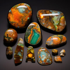 Macro close-up shot of natural opal rocks