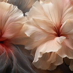 Petal Veins: Macro View of Delicate Flower Petal Textures in Sunlight