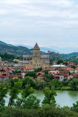 Fototapeta premium Panoramic view of the city of Mtskheta, the historic capital of Georgia