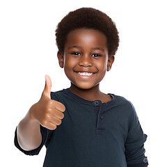 child boy thumbs up on transparent background